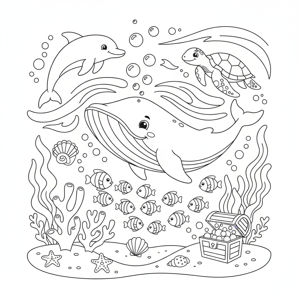 Coloriage coloriage fond marin 5