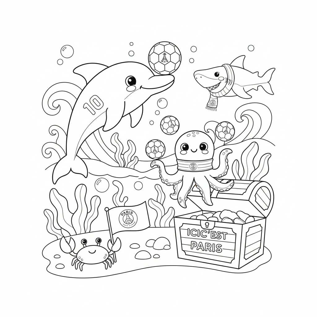 Coloriage coloriage foot à imprimer psg 3