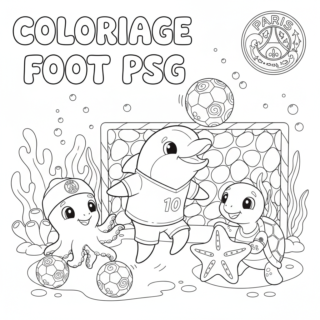 Coloriage coloriage foot à imprimer psg 4