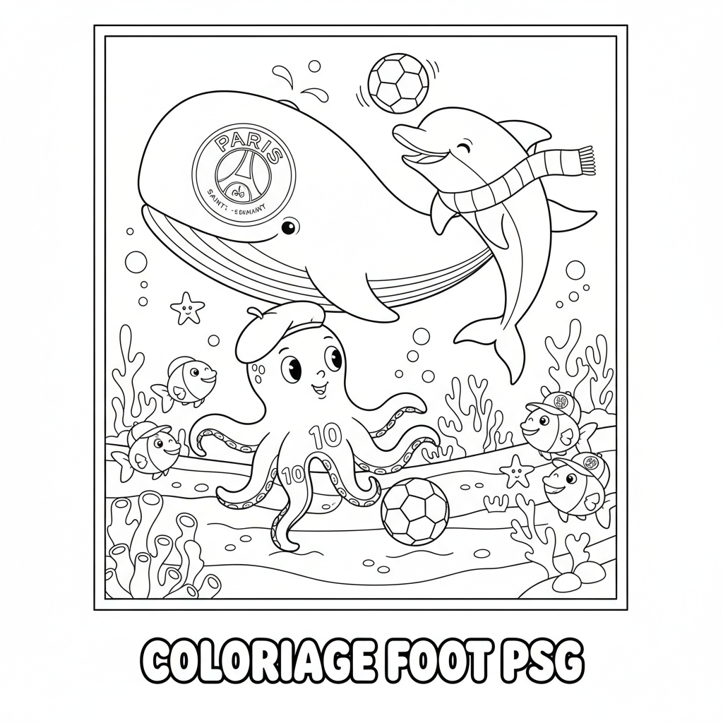 Coloriage coloriage foot à imprimer psg 5