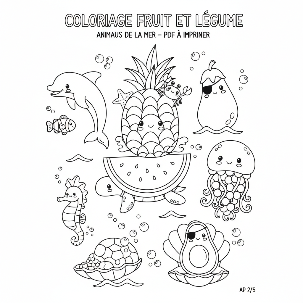Coloriage coloriage fruit et légume à imprimer pdf 2