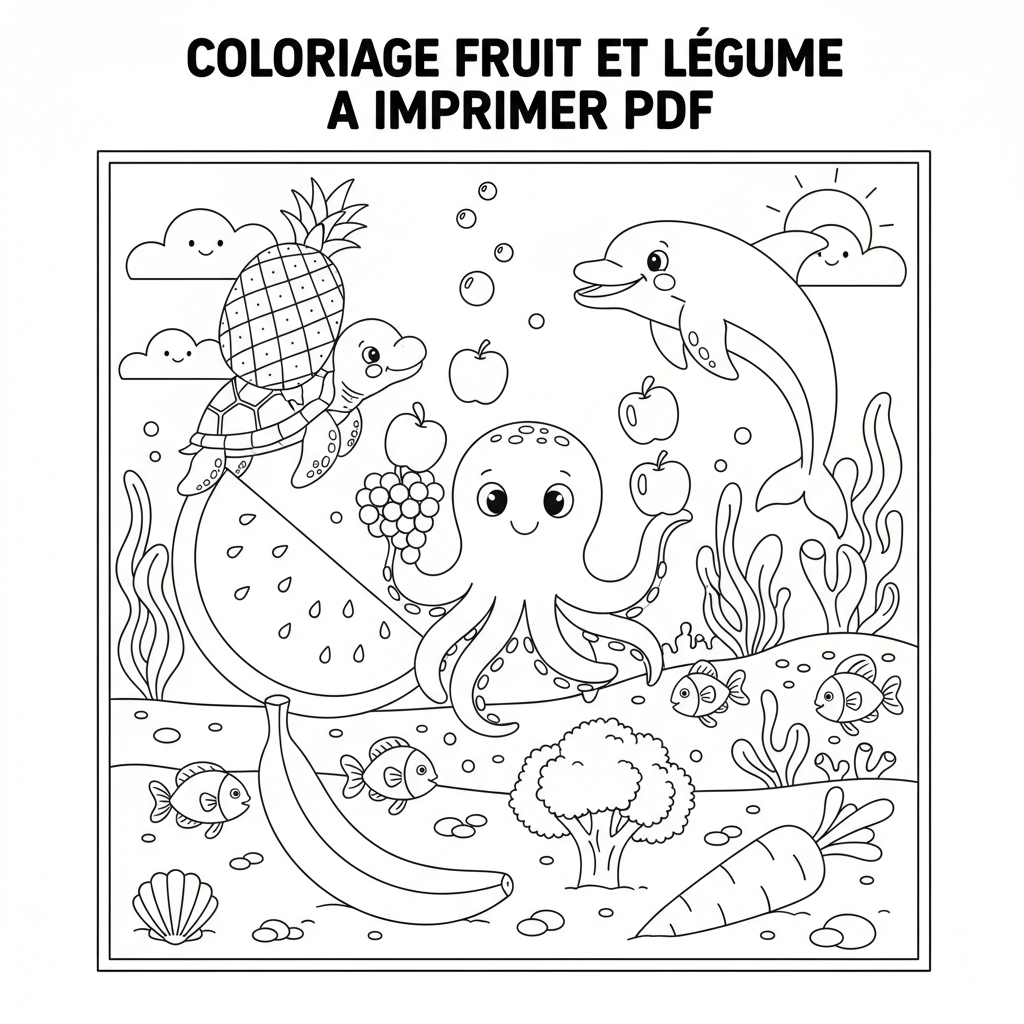 Coloriage coloriage fruit et légume à imprimer pdf 3