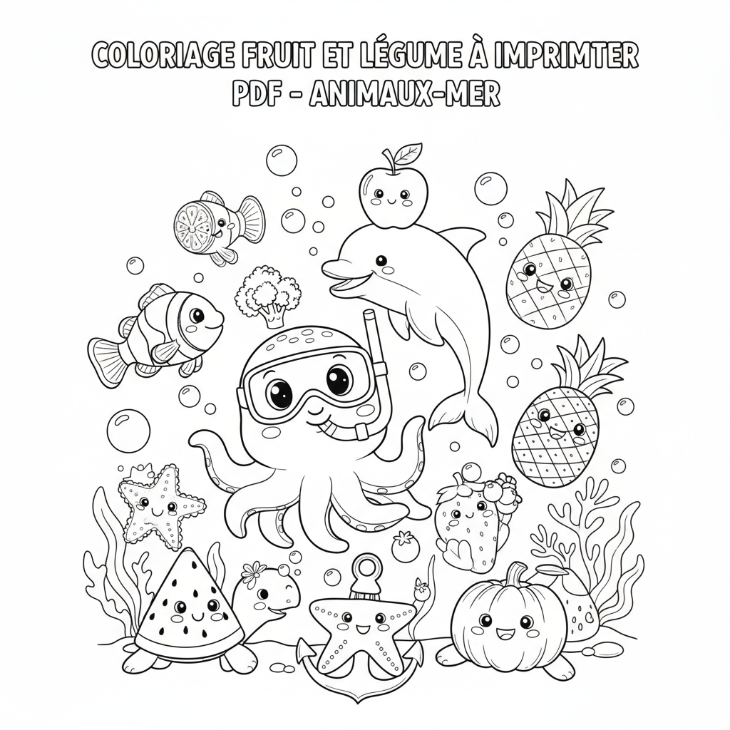 Coloriage coloriage fruit et légume à imprimer pdf 4