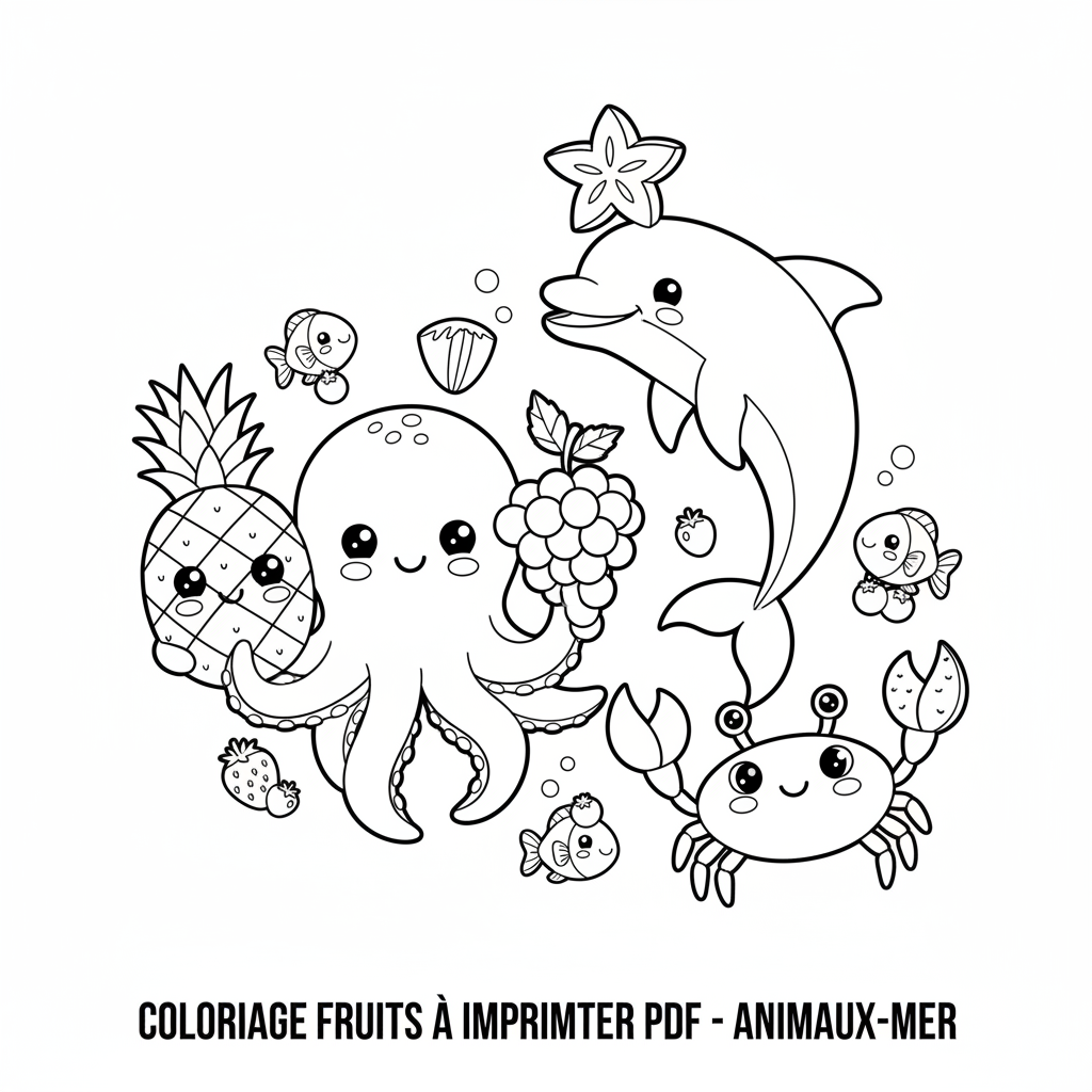 Coloriage coloriage fruits à imprimer pdf 4