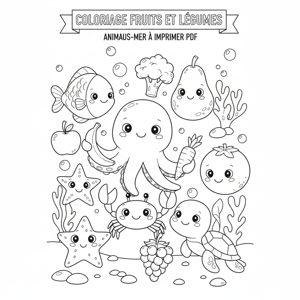 Coloriage coloriage fruits et légumes à imprimer pdf 4