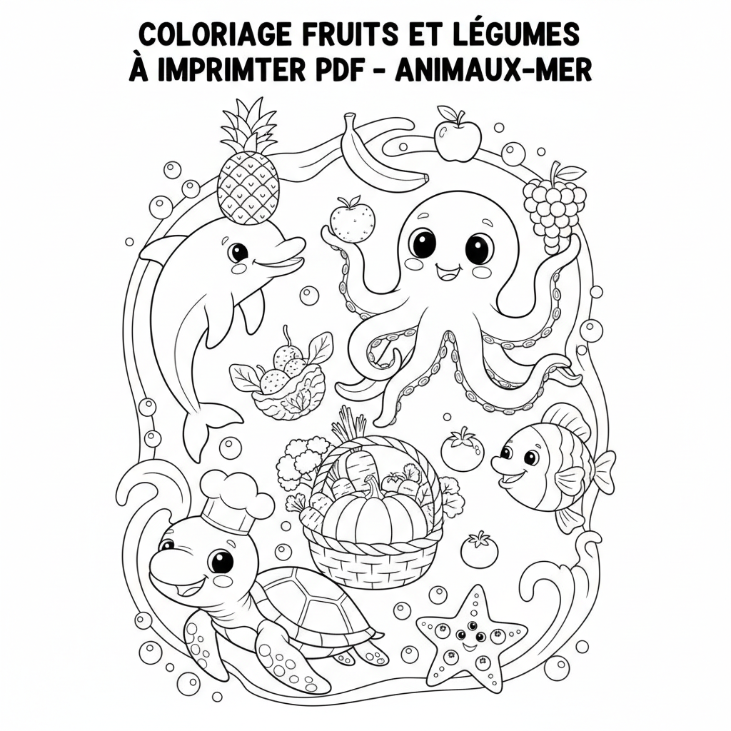 Coloriage coloriage fruits et légumes à imprimer pdf 5