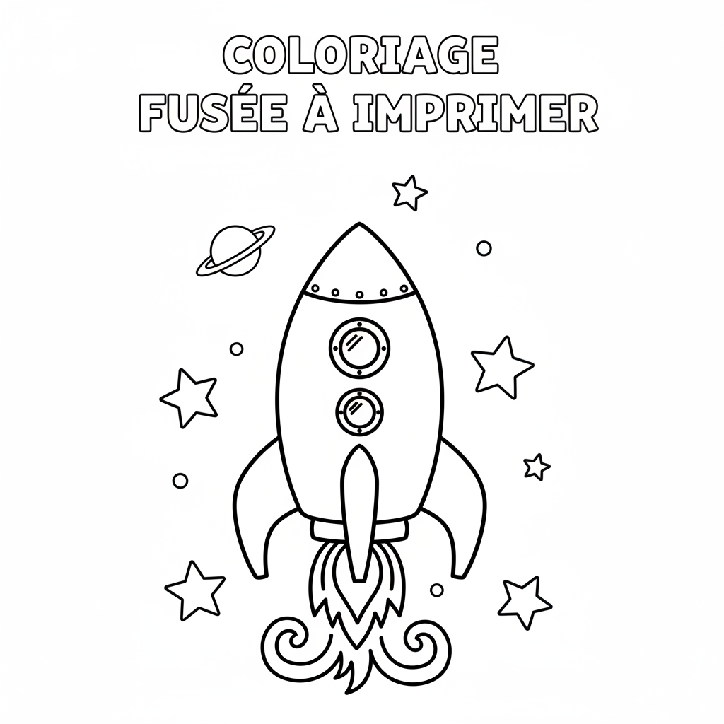 Coloriage coloriage fusée à imprimer