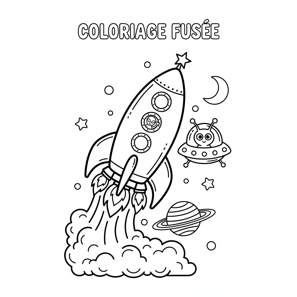 Coloriage coloriage fusée à imprimer 2