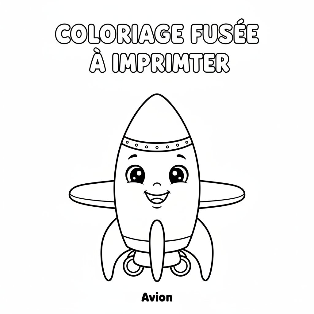 Coloriage coloriage fusée à imprimer 4
