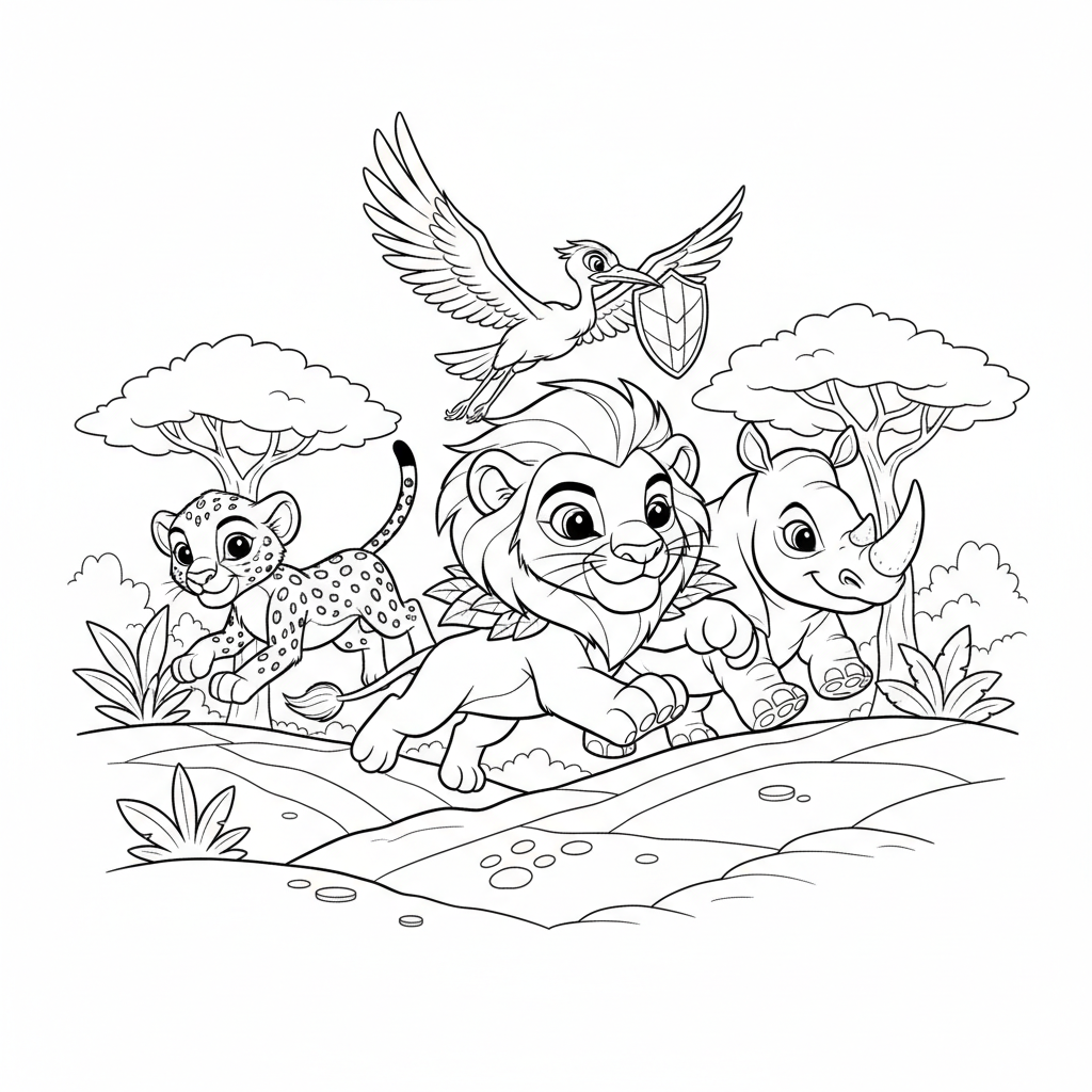 Coloriage coloriage garde du roi lion 5