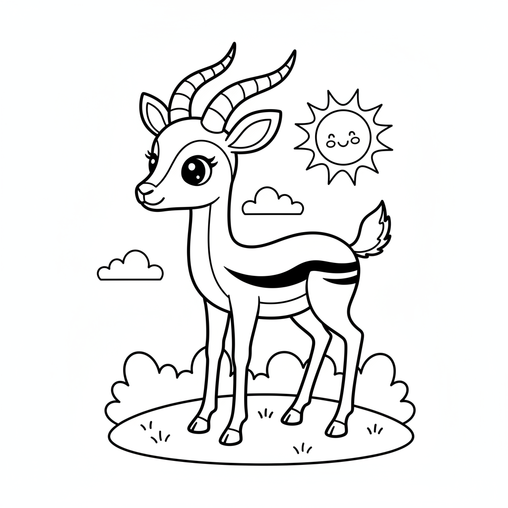 Dessins de Coloriage Gazelle à Imprimer Gratuitement