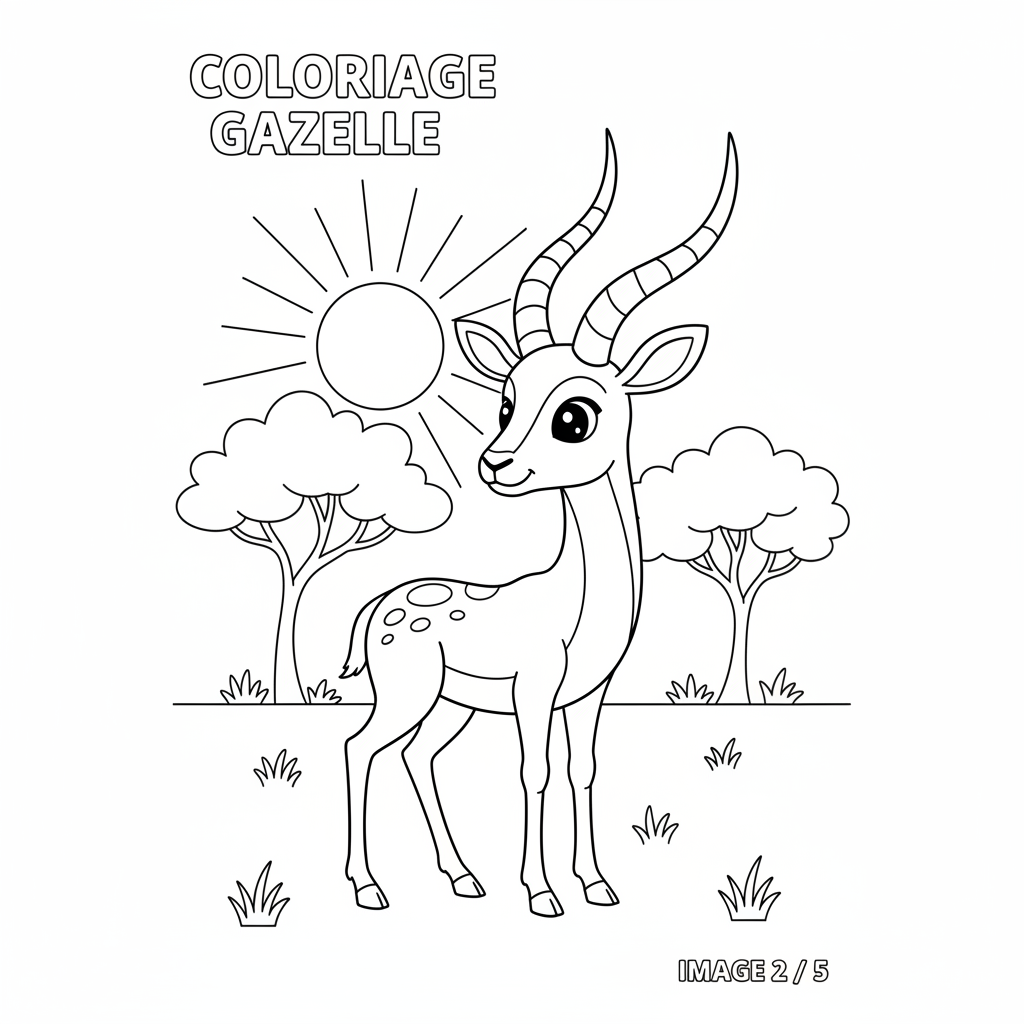 Coloriage coloriage gazelle 2