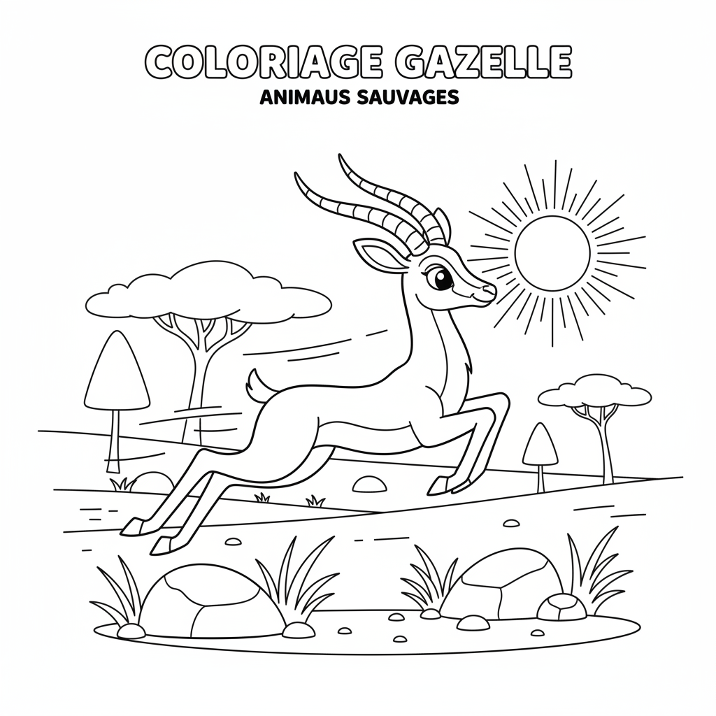 Coloriage coloriage gazelle 5