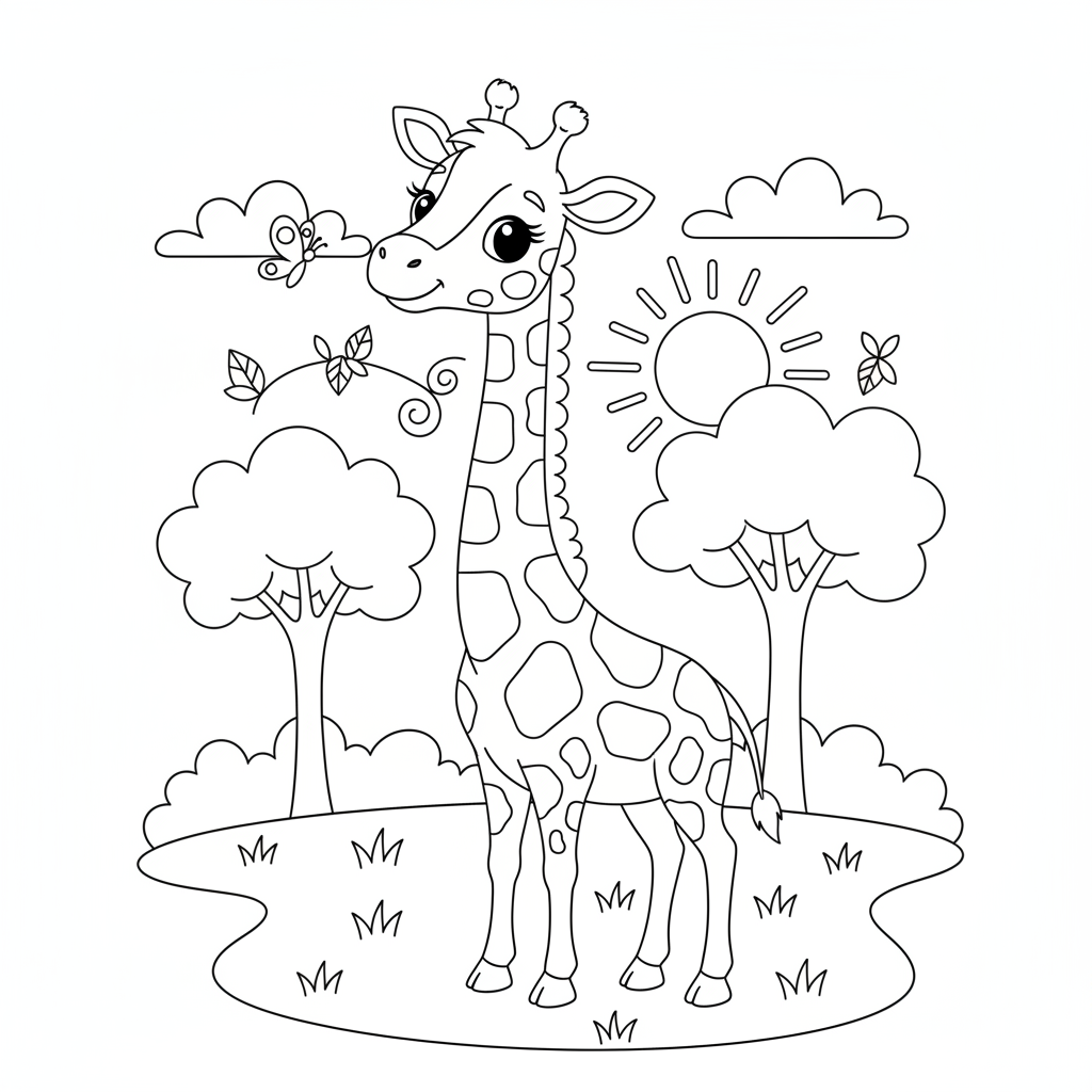 Coloriage coloriage girafe 2