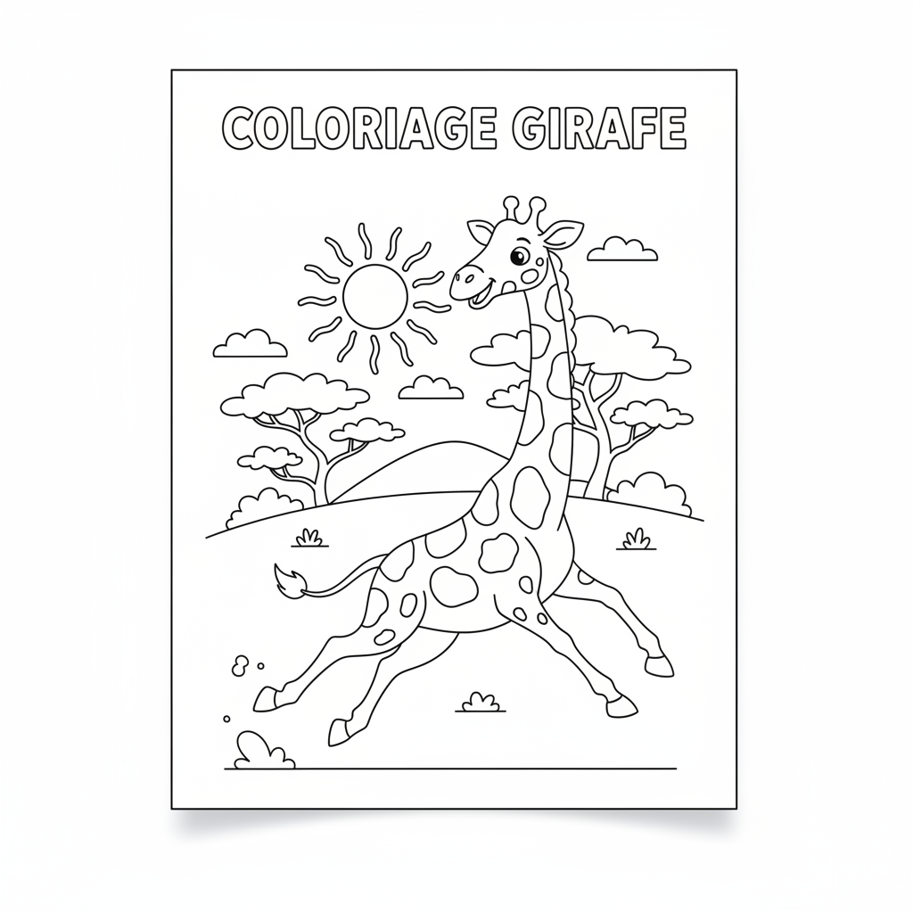 Coloriage coloriage girafe 5