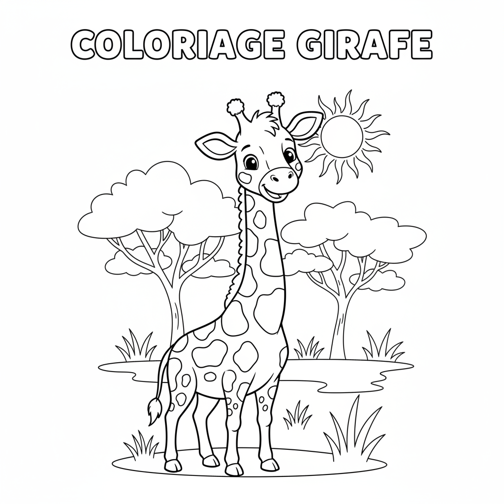Coloriage coloriage girafe à imprimer 2