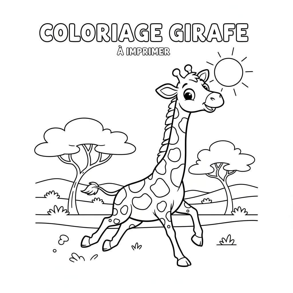Coloriage coloriage girafe à imprimer 5