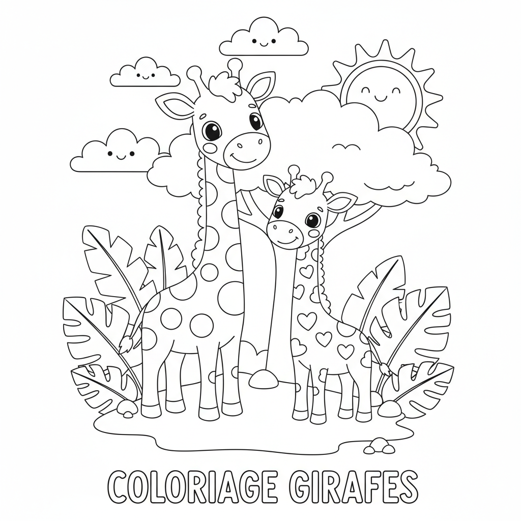 Coloriage coloriage girafes 1