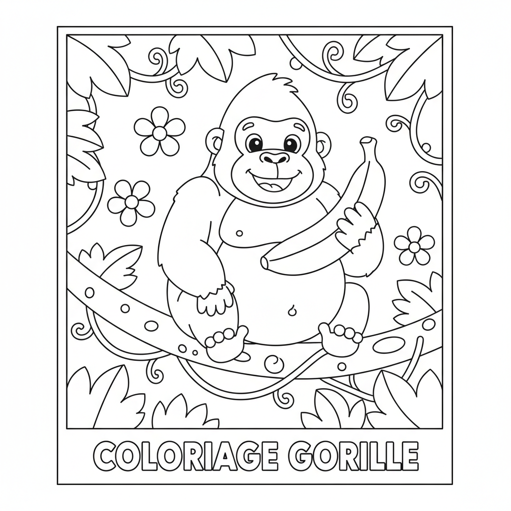 Coloriage coloriage gorille 1