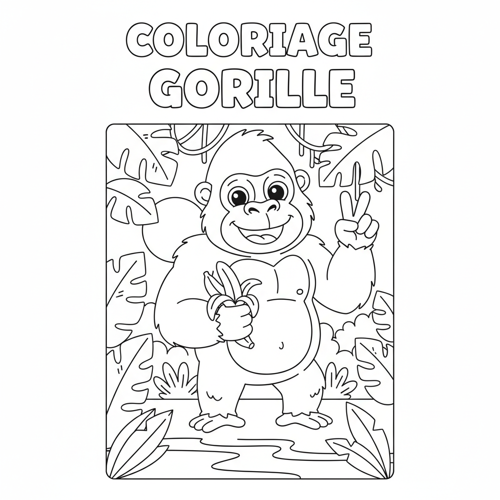 Coloriage coloriage gorille 2