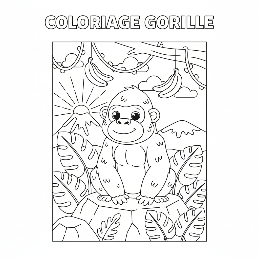 Coloriage coloriage gorille 3