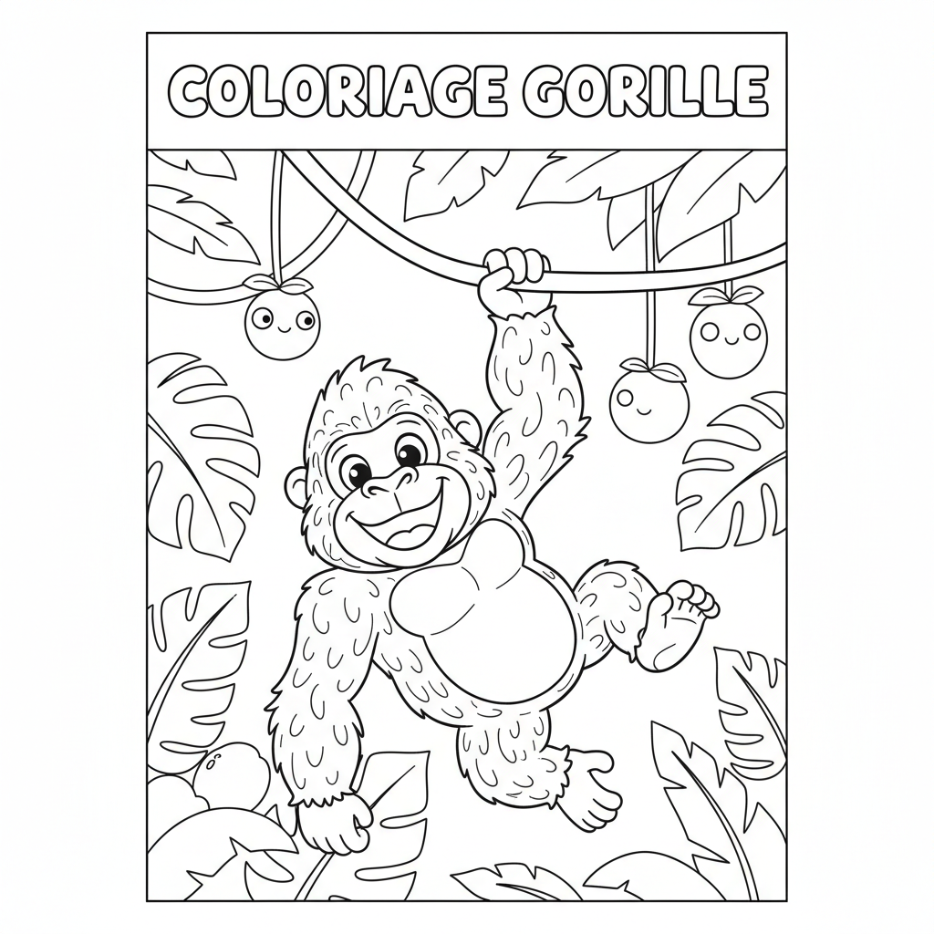 Coloriage coloriage gorille 5