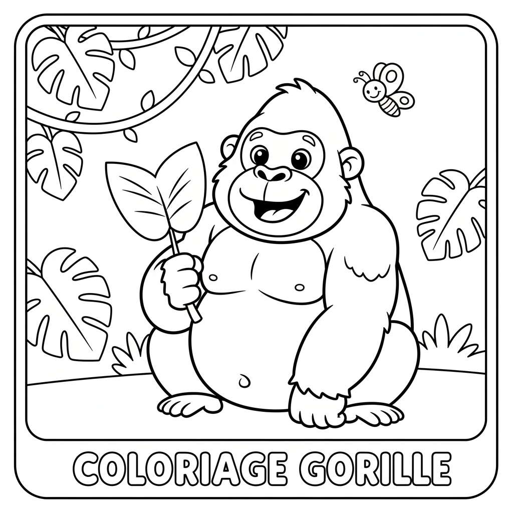 Coloriage coloriage gorille à imprimer 1