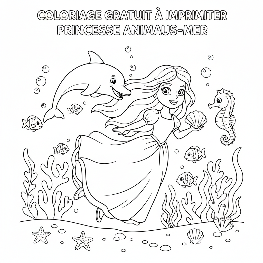 Coloriage coloriage gratuit à imprimer princesse 5