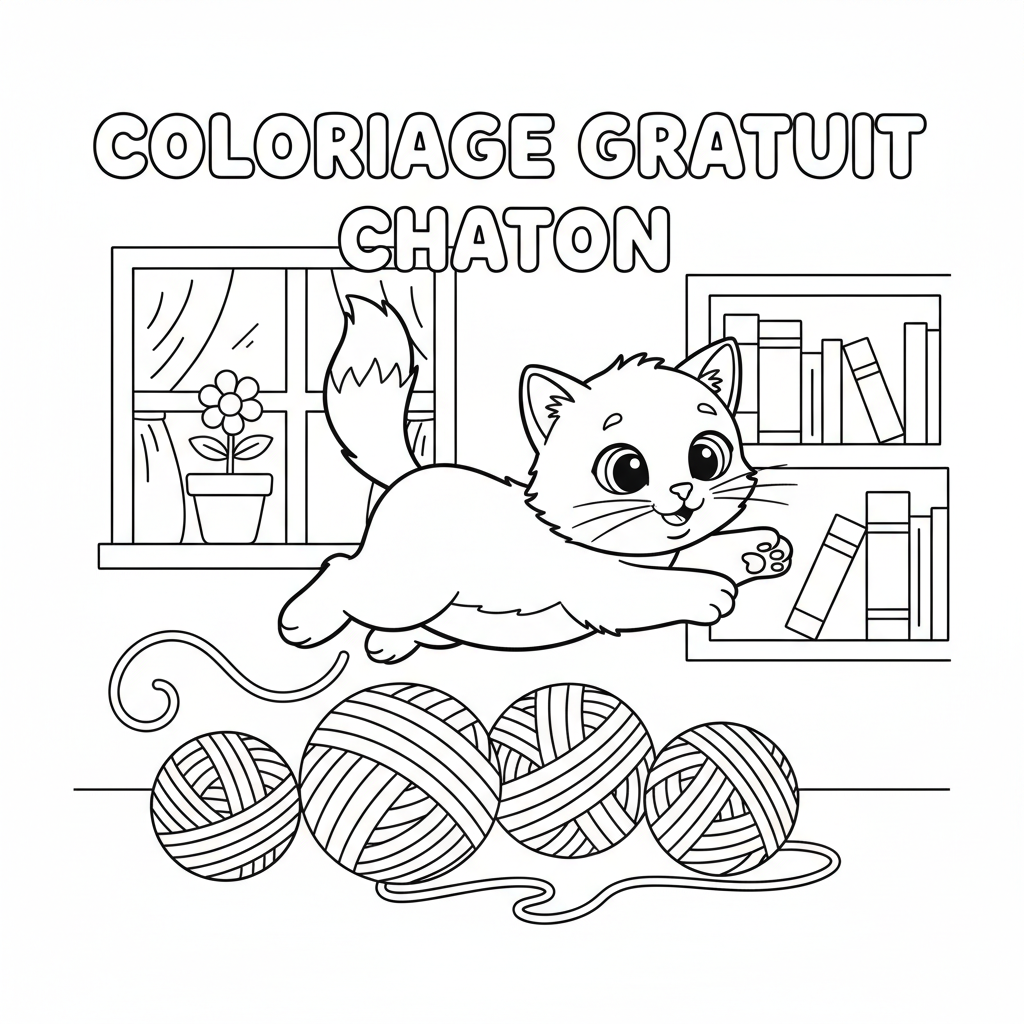 Coloriage coloriage gratuit chaton 5