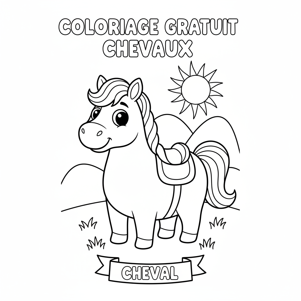 Coloriage coloriage gratuit chevaux 1