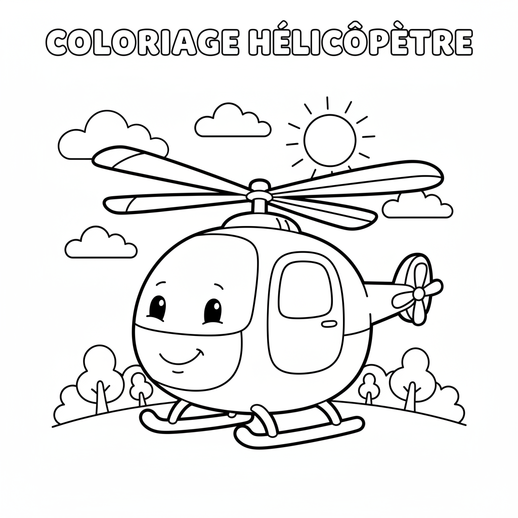 Coloriage coloriage hélicoptère