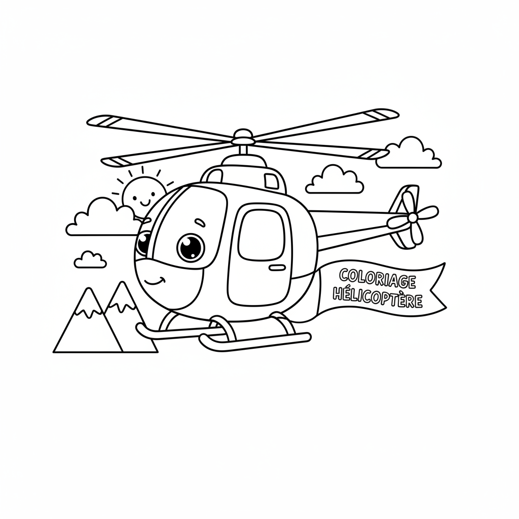 Coloriage coloriage hélicoptère 2
