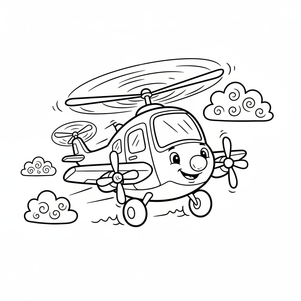 Coloriage coloriage hélicoptère 5