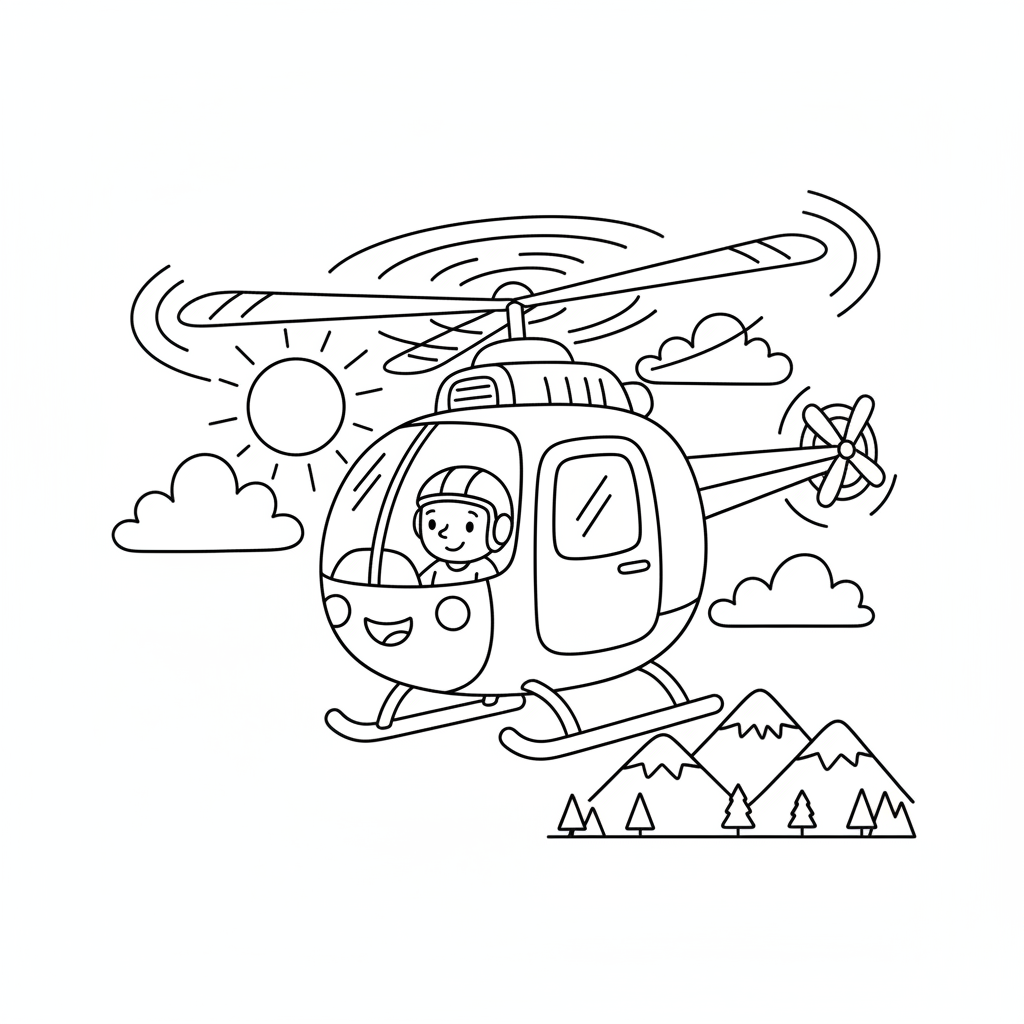 Coloriage coloriage helicoptere 2