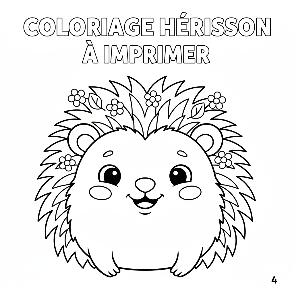 Coloriage coloriage hérisson à imprimer 4