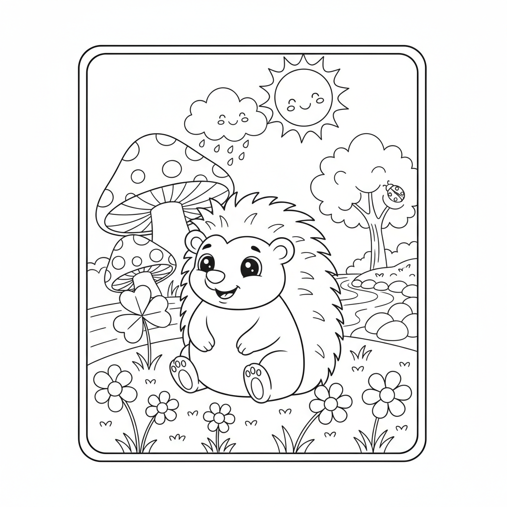 Coloriage coloriage hérisson maternelle 3