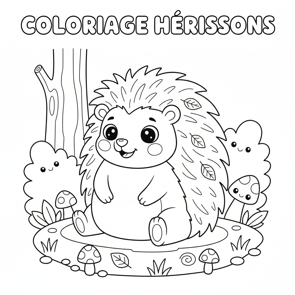 Coloriage Hérissons Gratuit à Imprimer pour Enfants