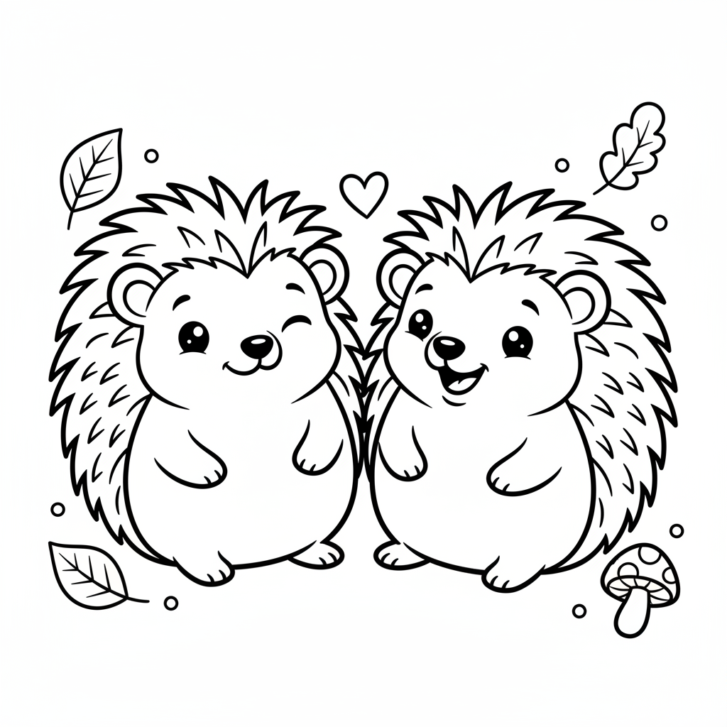 Coloriage coloriage hérissons 4