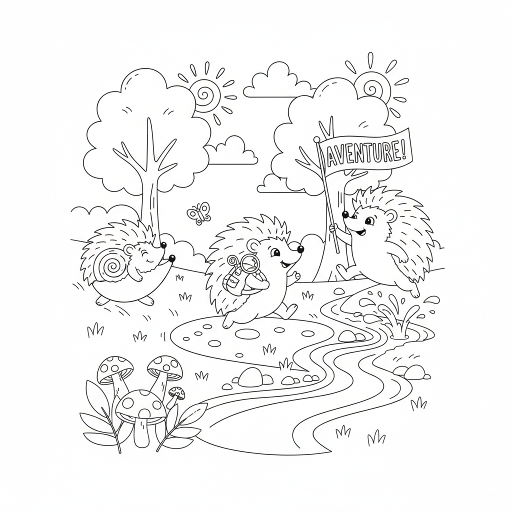 Coloriage coloriage hérissons imprimer 5