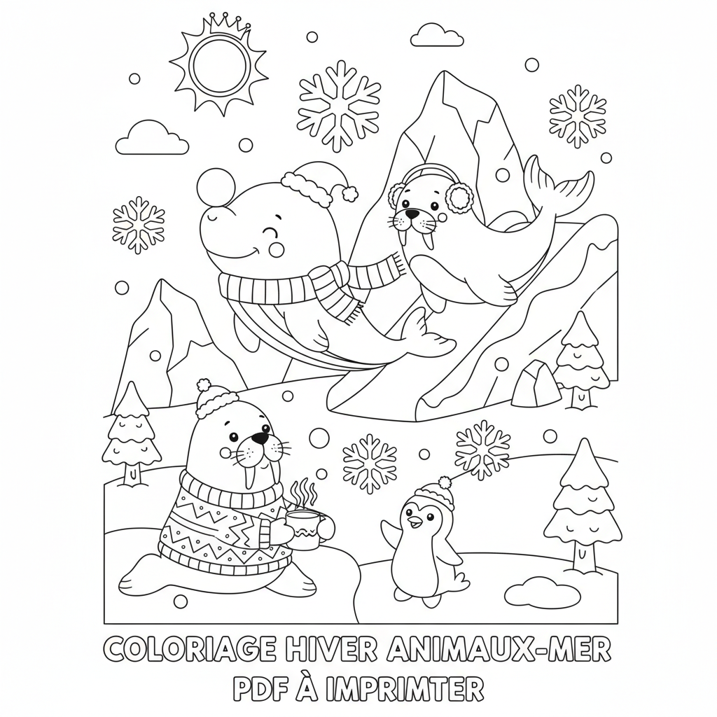 Coloriage coloriage hiver à imprimer pdf