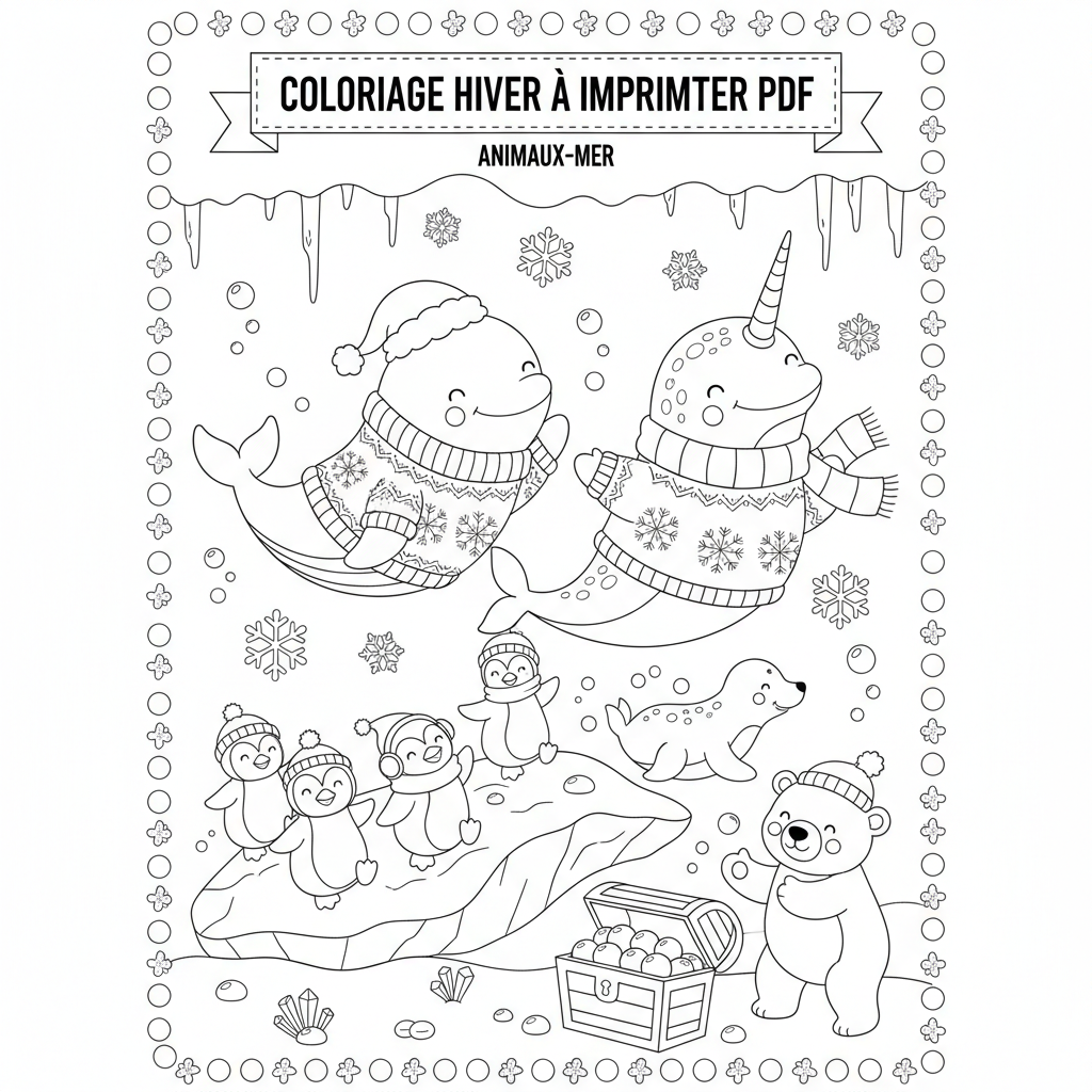 Coloriage coloriage hiver à imprimer pdf 2