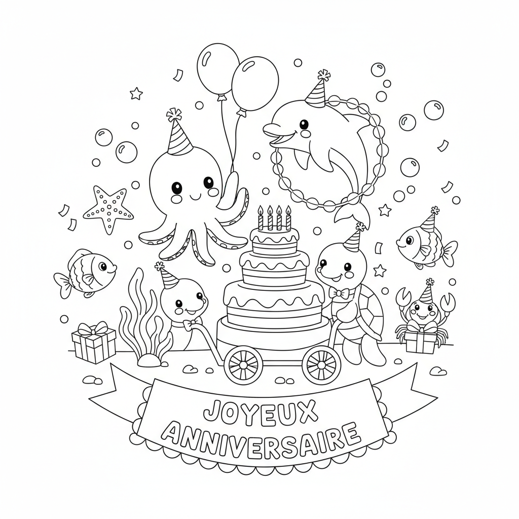 Coloriage coloriage imprimer anniversaire 1