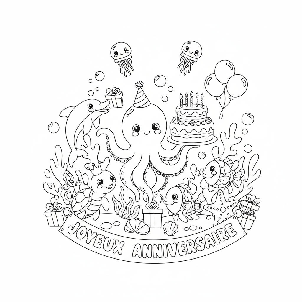 Coloriage coloriage imprimer anniversaire 2