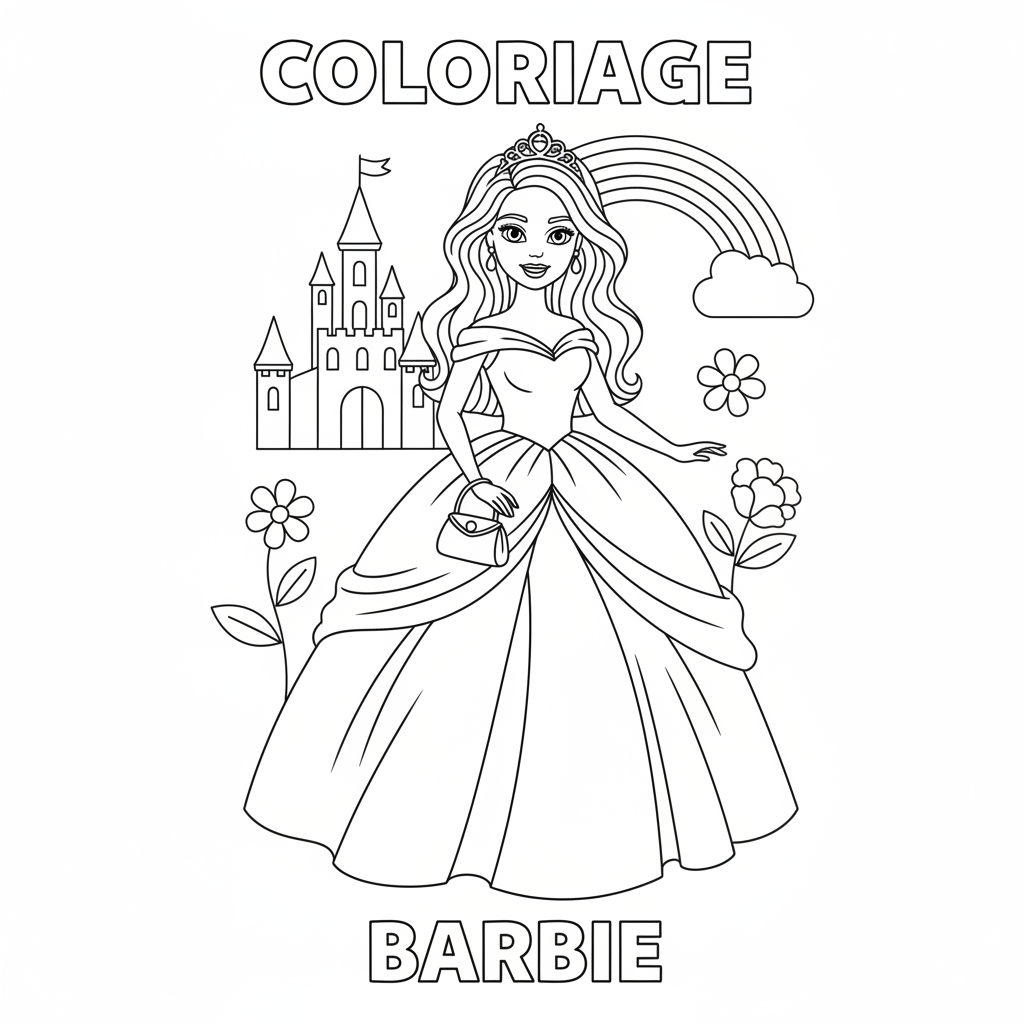 Coloriage coloriage imprimer barbie 2