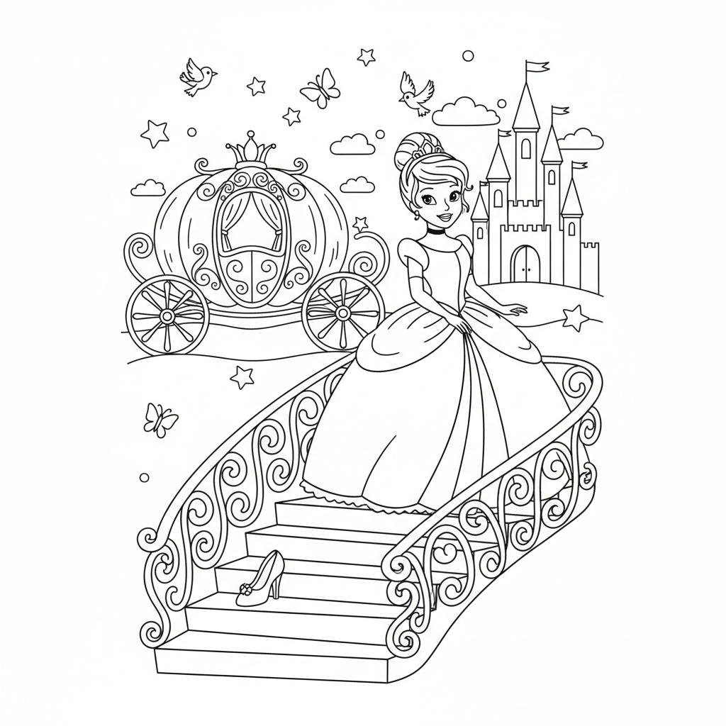 Coloriage coloriage imprimer cendrillon 1