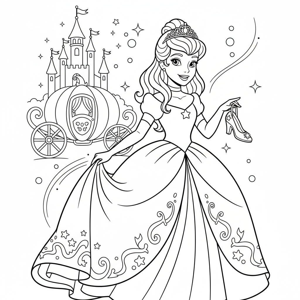 Coloriage coloriage imprimer cendrillon 4