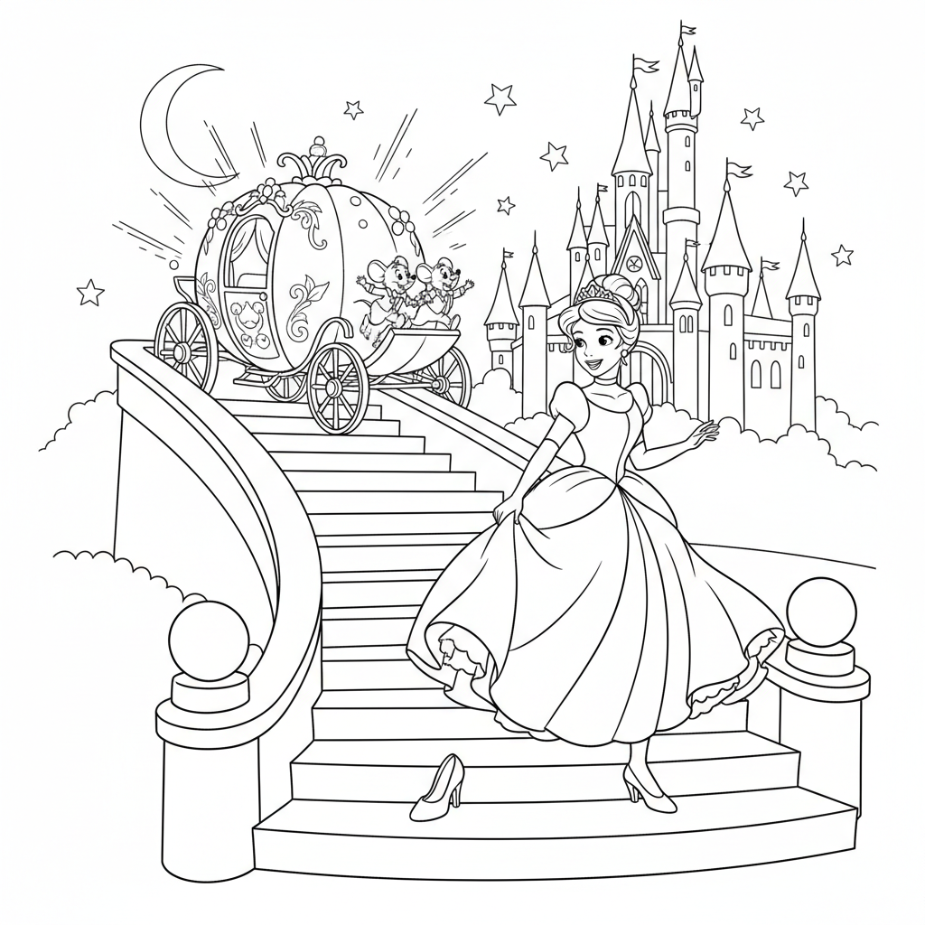 Coloriage coloriage imprimer cendrillon 5
