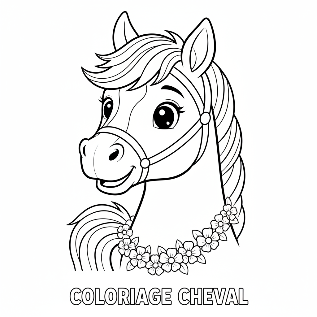 Coloriage coloriage imprimer cheval 4