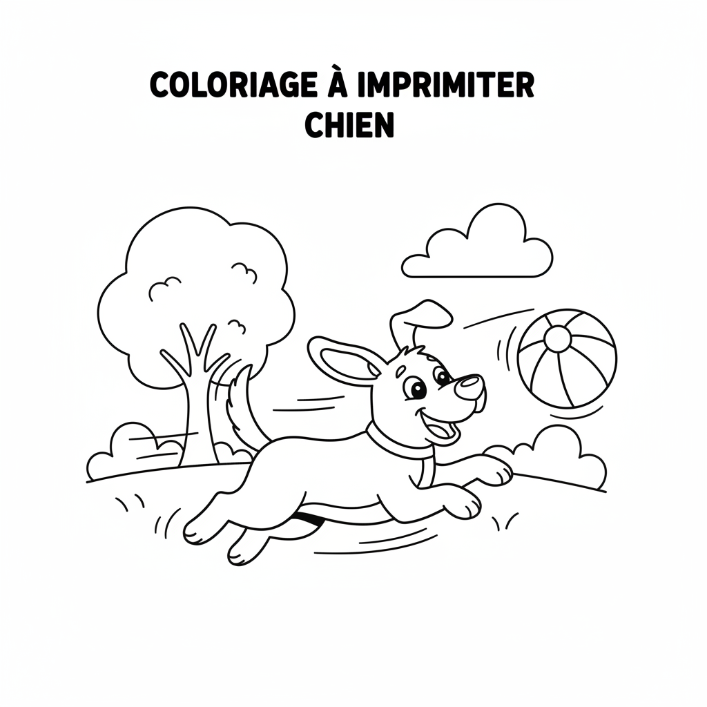 Coloriage coloriage imprimer chien 5