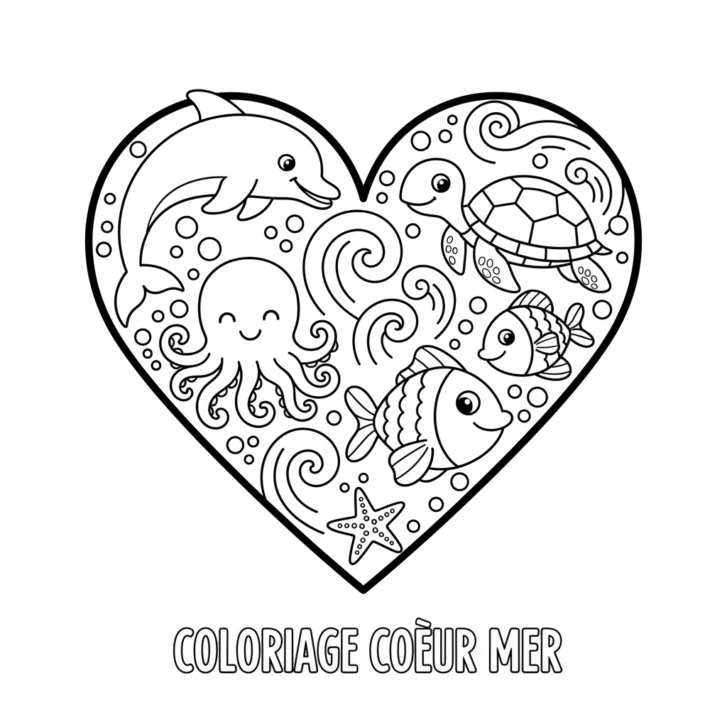 Dessins de Coloriage Imprimer Coeur à Imprimer Gratuitement